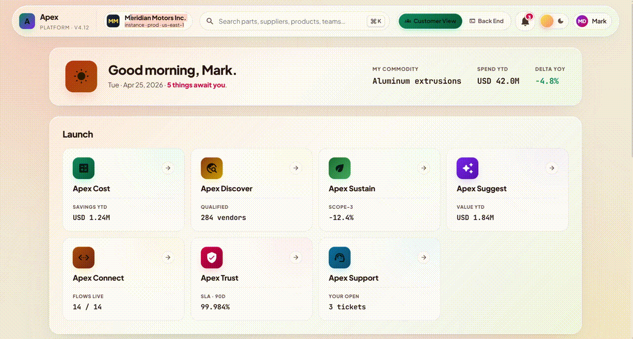 Apex platform walkthrough: from drawing upload to should-cost